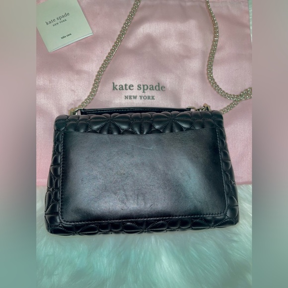 Kate Spade • Black Flower Quilted Leather Crossbody - Picture 3 of 6